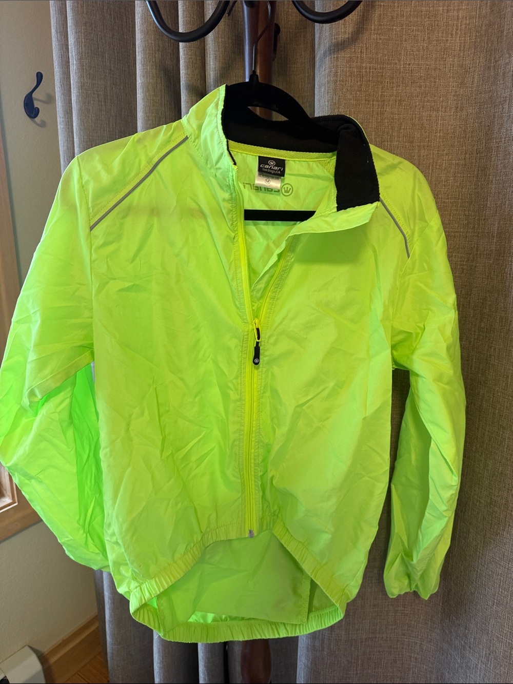Canari Neon Yellow Reflective Cycling Windbreaker Jacket
